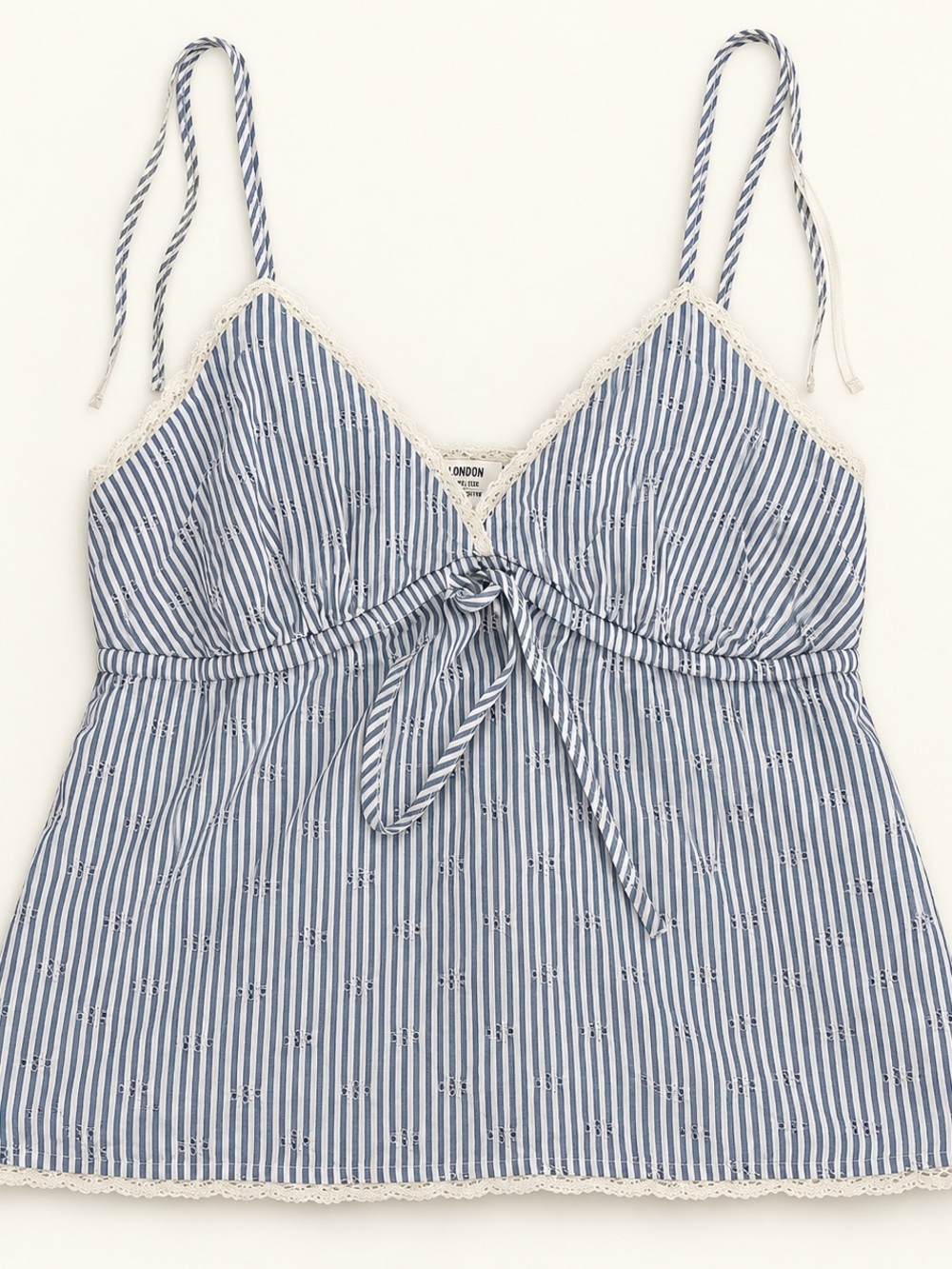 Cotton On Blue and White Striped Tie-Front Cami